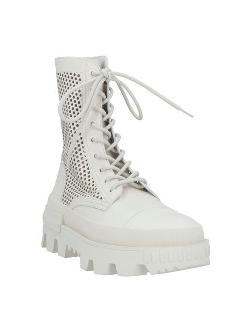 Moncler White Ankle Boots