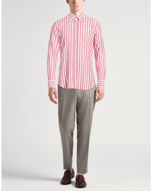 Xacus Pink Shirt Linen, Cotton for men