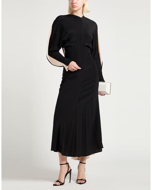 Victoria Beckham Black Maxi Dress Silk