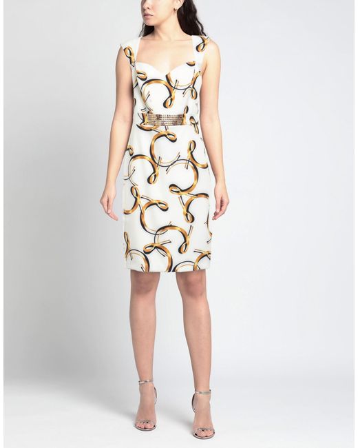 Camilla White Midi Dress Polyester, Elastane