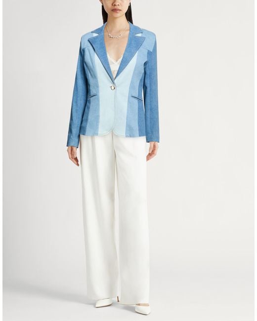 Liu Jo Blue Blazer Cotton, Elastane