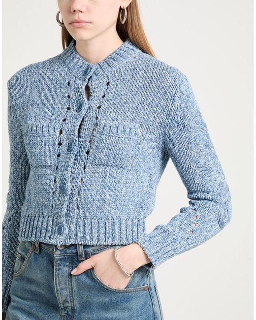 ERMANNO FIRENZE Blue Cardigan Cotton