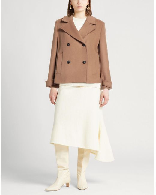 Peserico Brown Coat Wool, Polyamide