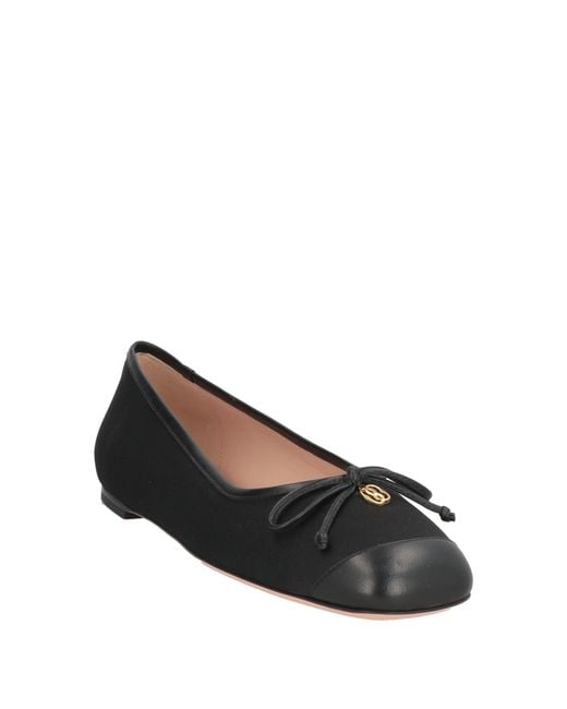 Bally Black Ballet Flats Leather, Polyester