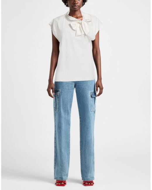 Alpha Studio White Top Cotton, Elastane