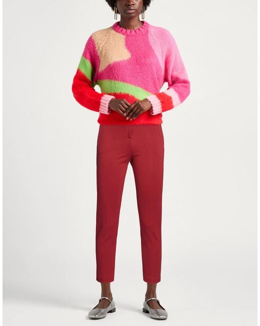 Cristinaeffe Red Pants Viscose, Polyamide, Elastane