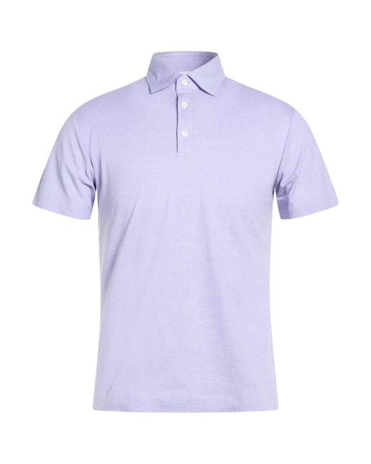 Mazzarelli Purple Sins Lilac Polo Shirt Cotton for men