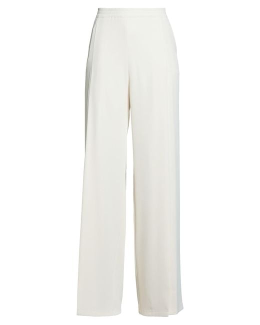 Suoli White Pants Polyester, Elastane, Viscose, Acetate