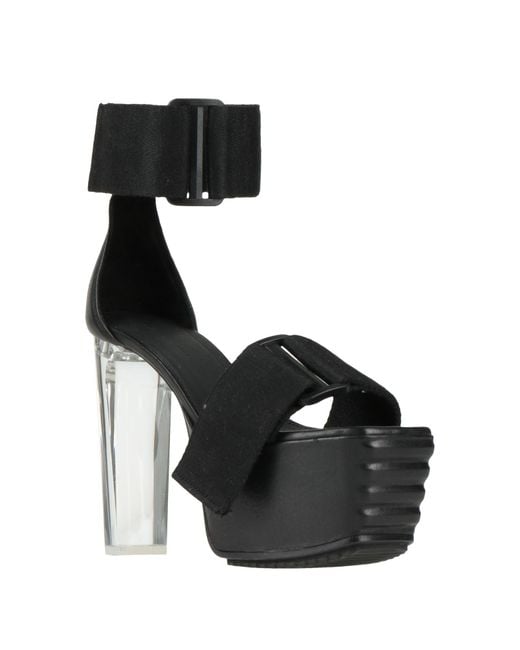 Rick Owens Black Sandals Leather