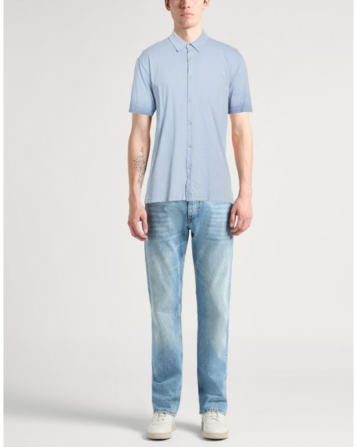 Crossley Blue Shirt Cotton for men