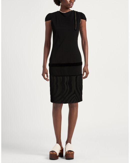 Roberto Cavalli Black Midi Dress Viscose, Polyamide, Elastane