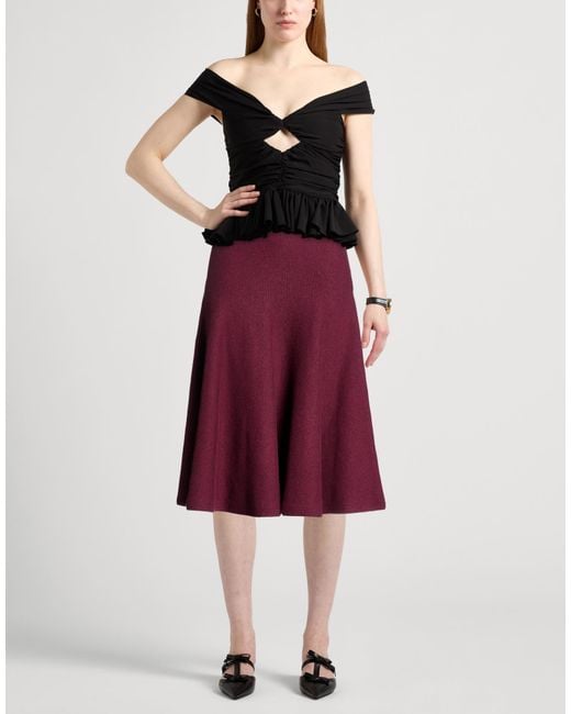 Alaïa Red Midi Skirt Cashmere, Wool, Polyamide, Elastane
