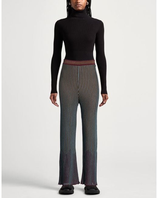 Circus Hotel Gray Pants Viscose, Polyamide, Metal, Polyester