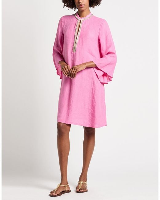 120% Lino Pink Mini Dress Linen