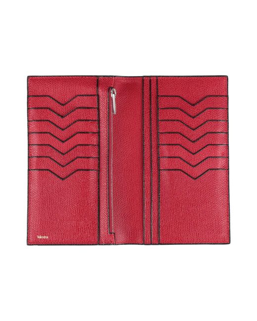 Valextra Red Wallet Leather
