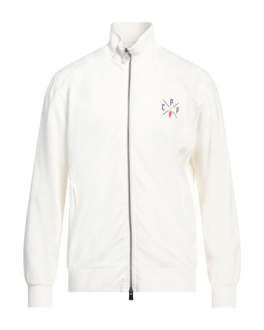 Cooperativa Pescatori Posillipo White Sweatshirt Cotton, Elastane for men
