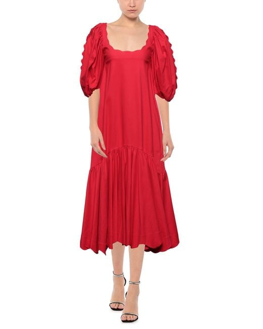 Kika Vargas Red Midi Dress
