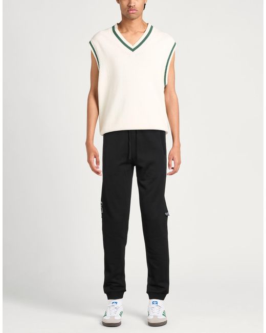 EA7 Black Pants Cotton, Polyester, Elastane for men