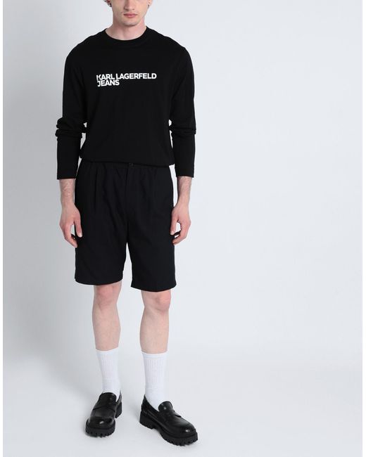 Karl Lagerfeld Black Klj Regular Lslv Tee T-Shirt Organic Cotton for men