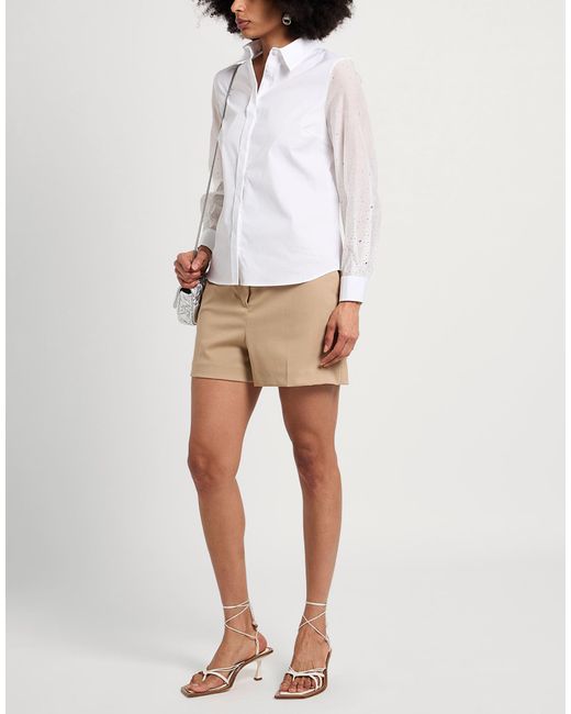 Peserico White Shirt Cotton, Polyamide, Elastane, Silk