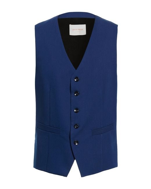 Officina 36 Blue Waistcoat for men