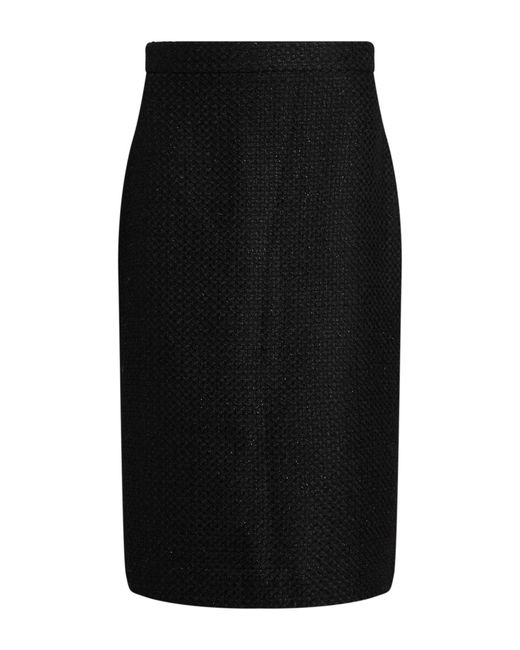 Marc Cain Black Midi Skirt Acrylic, Polyester, Viscose, Metal Fiber