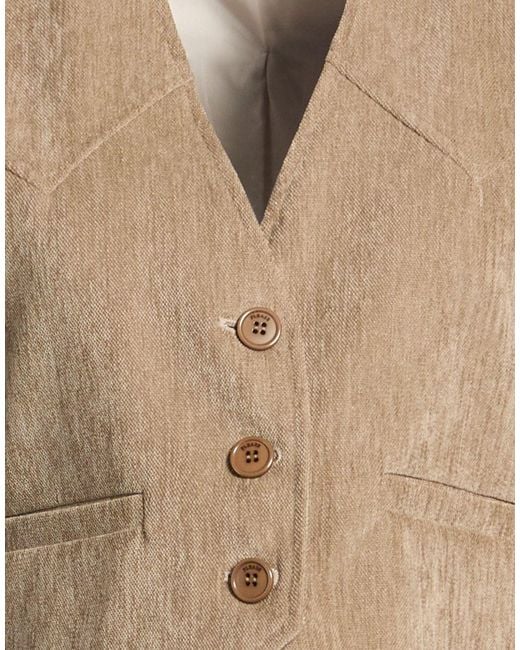 Please Natural Sand Tailored Vest Polyester, Elastane