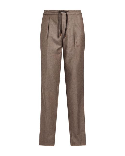 Incotex Brown By Slowear Taupe Pants Virgin Wool for men
