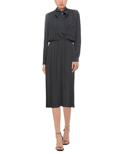 Manila Grace Black Midi Dress Viscose, Polyester, Elastane