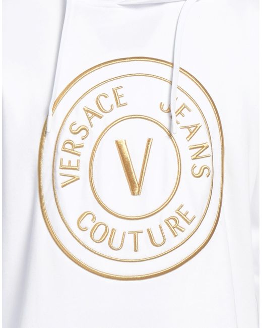 Versace Jeans Couture White Sweatshirt Cotton, Elastane for men