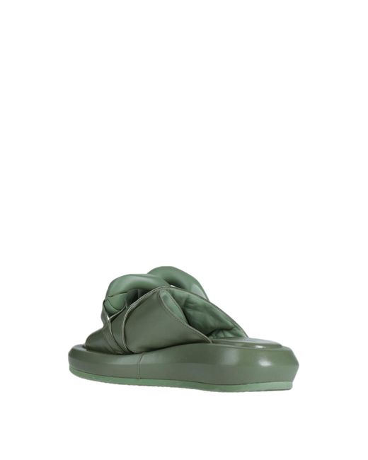 Emanuélle Vee Green Military Sandals Soft Leather