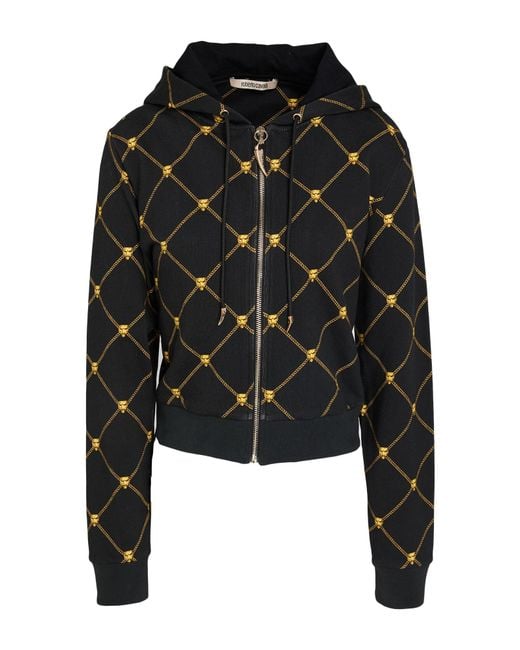 Roberto Cavalli Black Sweatshirt Cotton, Elastane