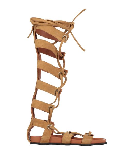 Twinset White Camel Sandals Leather