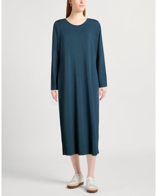 Eileen Fisher Blue Midi Dress Tencel, Elastane