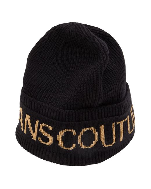 Versace Jeans Couture Black Hat Wool, Acrylic