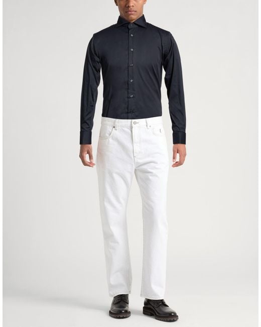 Brian Dales Blue Shirt Cotton, Polyamide, Elastane for men