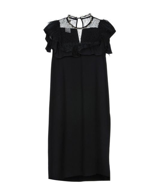 Pinko Lace Short Dress in Black - Lyst