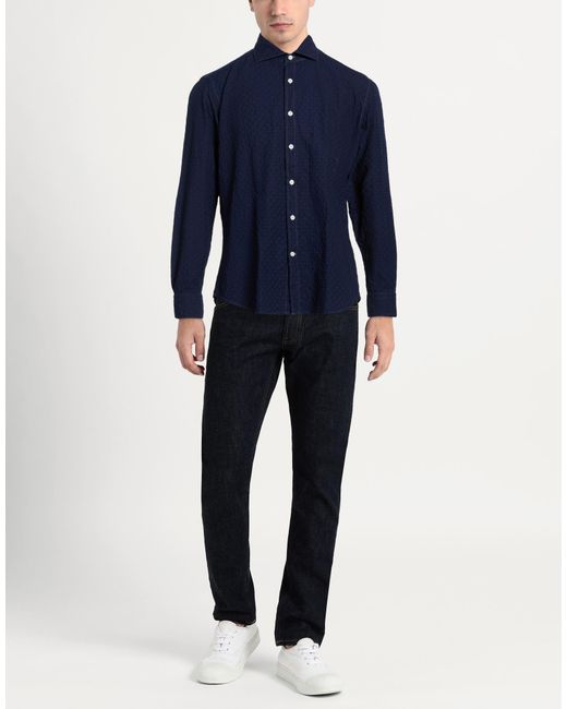 Ghirardelli Blue Washed Shirt Cotton for men