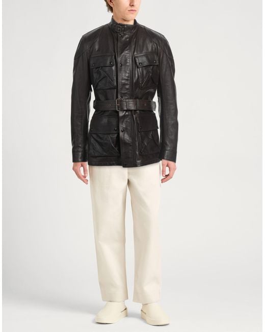 Belstaff Black Dark Jacket Cow Leather for men