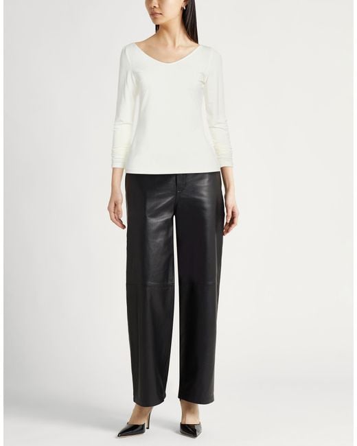 Max Mara White Ivory T-Shirt Viscose, Elastane