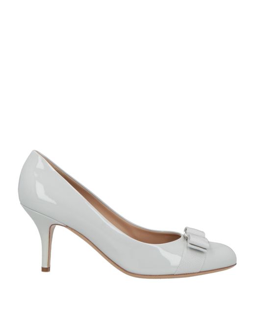 Ferragamo White Light Pumps Calfskin