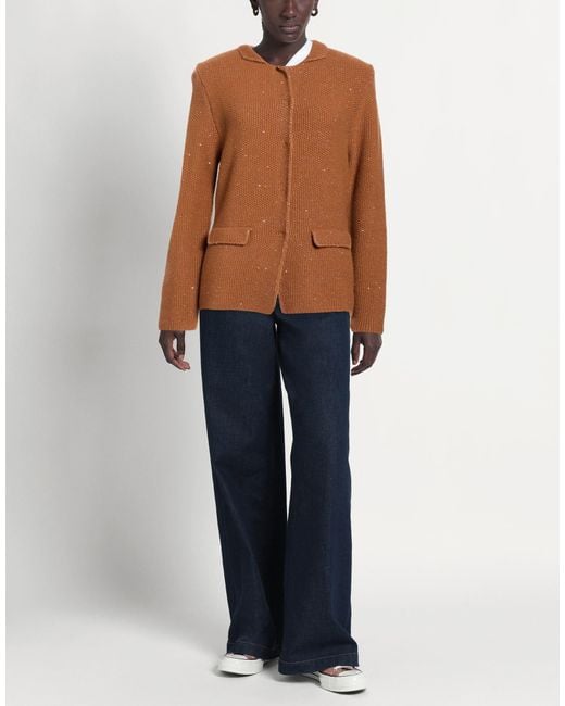 Kangra Brown Camel Cardigan Wool, Polyester