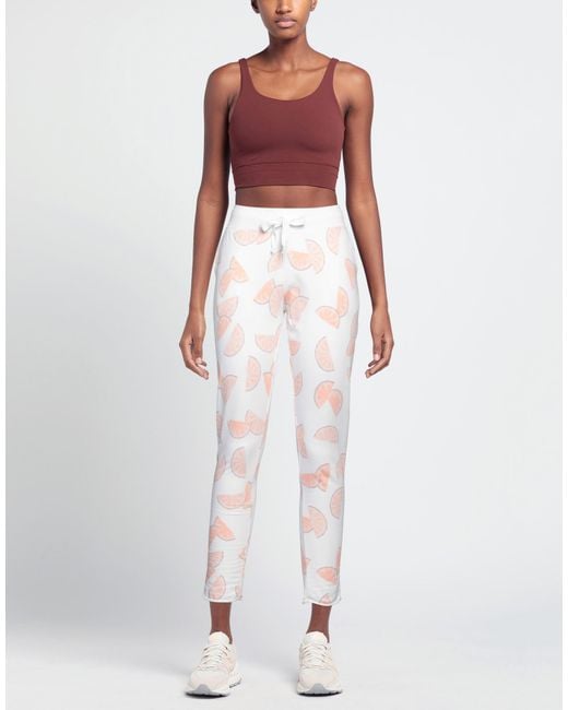 Juvia White Pants Cotton, Polyester