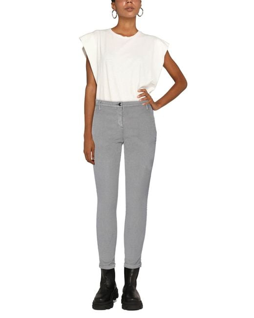 Jacob Cohen Gray Pants Cotton, Modal, Elastane