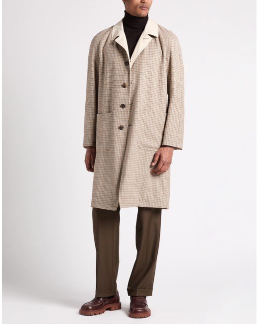 Lardini Gray Overcoat & Trench Coat Wool, Silk for men