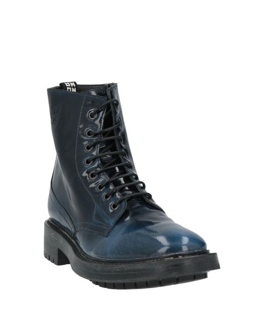 Moma Blue Ankle Boots Leather