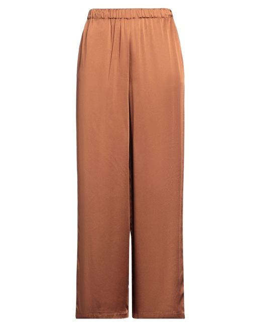 Pomandère Brown Camel Pants Acetate, Viscose
