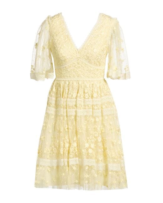 Needle & Thread Yellow Mini Dress Polyester
