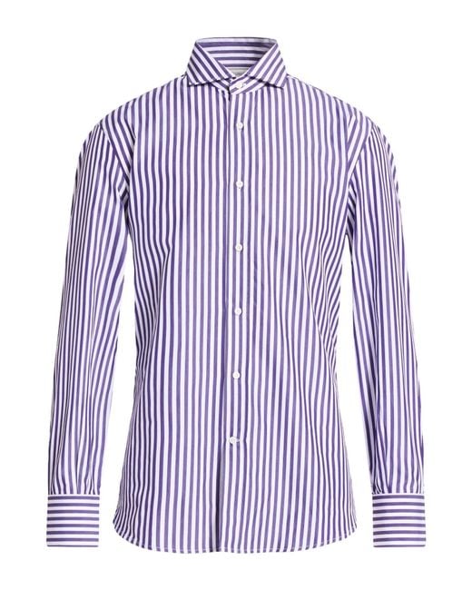 Brunello Cucinelli Purple Shirt Cotton for men