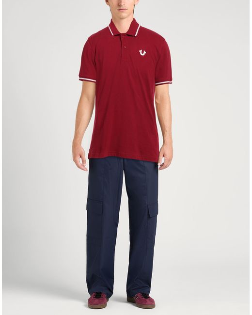 True Religion Red Polo Shirt Cotton for men